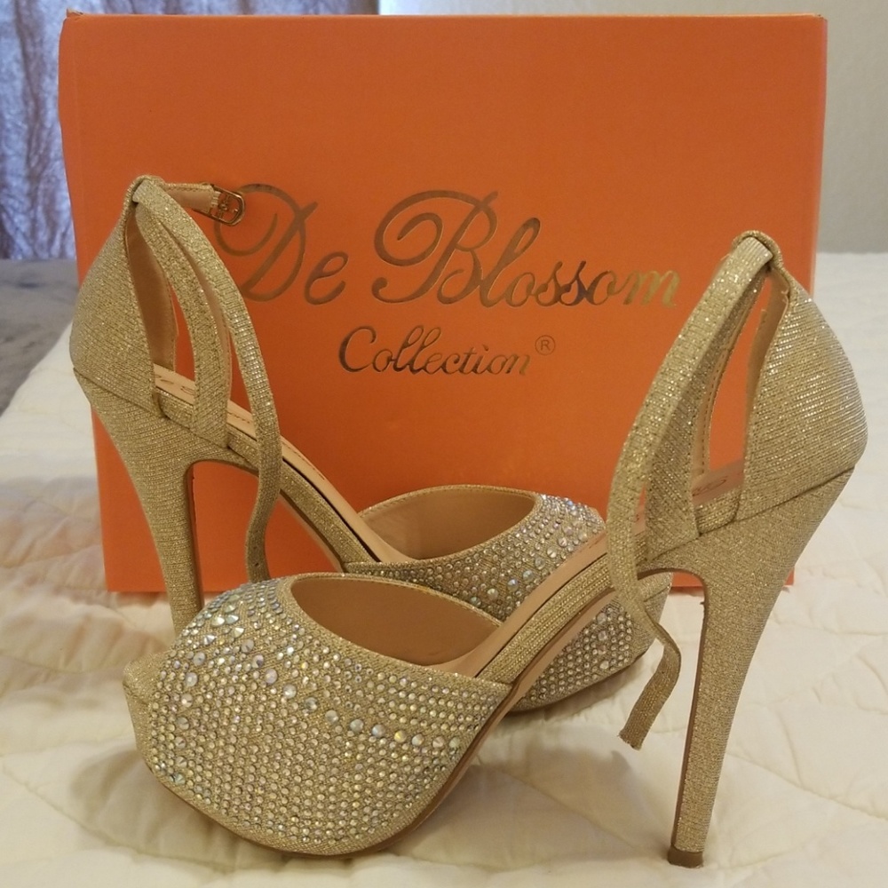 De Blossom "Vice-126" sparkly platform heels
